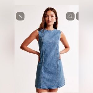 Abercrombie & Fitch Sleeveless Denim Shift Dress - Blue